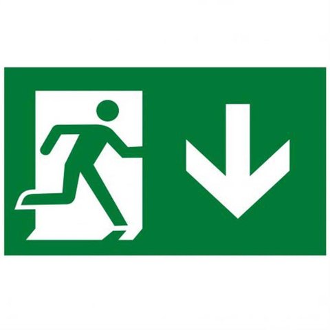 Placa de Pvc Fotoluminescente Auto-adesiva 15x30 Seta Reta para Baixo - 315 Ao - Sinalize