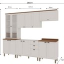 Ver imagem 3 de Cozinha Modulada com Cristaleira e Balcão para Cooktop 100% MDF Iluminata Branco/Betalhes Ébano
