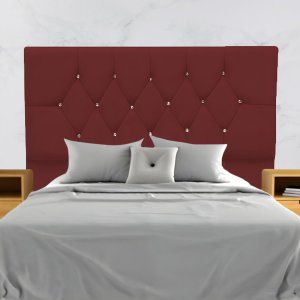 Cabeceira para Cama Box Estofada Solteirão 100 Cm Suede Madri:bordô