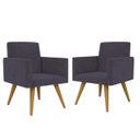 Ver imagem 1 de Kit com 2 Poltrona Decorativa Talita Cor Cinza