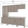 Cozinha Modulada com Cristaleira e Balcão para Cooktop e Tampos Impermeáveis 100% Mdf Iluminata - 3