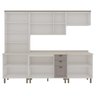 Cozinha Modulada com Cristaleira e Balcão para Cooktop e Tampos Impermeáveis 100% Mdf Iluminata - 4