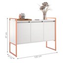 Ver imagem 3 de Buffets Villa Aurea 2 e 3 Portas 1 Prateleira MDP 120cm Branco Plata Móveis