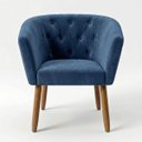 Ver imagem 3 de Cadeira Estofada para Recepção Clinica Tecido Veludo Elegante Confortavel Pés de Madeira Resistente