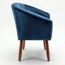 Ver imagem 5 de Cadeira Estofada para Recepção Clinica Tecido Veludo Elegante Confortavel Pés de Madeira Resistente