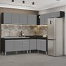 Armário de Cozinha Modulado de Canto 7 Peças Cp24 com Pia Inox Preto/cinza - Lumil Lumil Móveis - 2