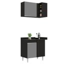 Ver imagem 4 de Armário de Cozinha Modulado de Canto 7 Peças CP24 com Pia Inox Preto/Cinza - Lumil Lumil Móveis