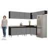 Armário de Cozinha Modulado de Canto 7 Peças Cp24 com Pia Inox Preto/cinza - Lumil Lumil Móveis - 5