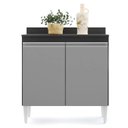 Ver imagem 3 de Armário de Cozinha Modulado de Canto 7 Peças CP24 com Pia Inox Preto/Cinza - Lumil Lumil Móveis