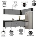 Ver imagem 7 de Armário de Cozinha Modulado de Canto 7 Peças CP24 com Pia Inox Preto/Cinza - Lumil Lumil Móveis
