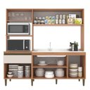 Ver imagem 5 de Cozinha Compacta Modulada Vitória 6 Portas 1 Gaveta 2 Nichos para Forno Bege/Freijó/Off White