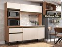 Ver imagem 1 de Cozinha Compacta Modulada Vitória 6 Portas 1 Gaveta 2 Nichos para Forno Bege/Freijó/Off White