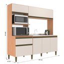 Ver imagem 3 de Cozinha Compacta Modulada Vitória 6 Portas 1 Gaveta 2 Nichos para Forno Bege/Freijó/Off White