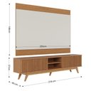 Ver imagem 3 de Rack com Painel Ripado para TV até 75 Polegadas 218cmx140cm Pés em Madeira Maciça 4 Portas Fortaleza e Nilo Marrom Freijó/Off White