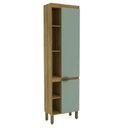 Ver imagem 1 de Armário Paneleiro 60cm com 2 Portas e 5 Nichos 2303 Yescasa Marrom/Mel/Verde Bellagio