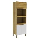 Ver imagem 1 de Paneleiro Torre Quente 70cm com 3 Portas e 2 Nichos 2304 Yescasa Marrom/Mel/Branco