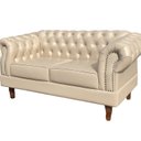 Ver imagem 1 de Conjunto Sofá Chesterfield Lugares 2 Poltronas Dom Pedro Bege