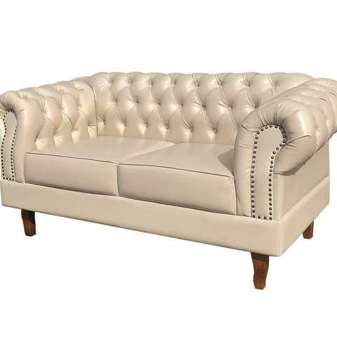 Conjunto Sofá Chesterfield 2 Lugares 2 Poltronas Dom Pedro