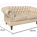 Ver imagem 3 de Conjunto Sofá Chesterfield Lugares 2 Poltronas Dom Pedro Bege