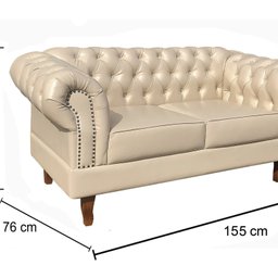 Conjunto Sofá Chesterfield 2 Lugares 2 Poltronas Dom Pedro - 2