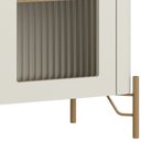 Ver mais imagens de Cristaleira Sala de Jantar 2 Portas Vidro Pés Industrial Dourado Naim I03 Luna Louro - Lyam Decor