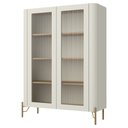 Ver imagem 5 de Cristaleira Sala de Jantar 2 Portas Vidro Pés Industrial Dourado Naim I03 Luna Louro - Lyam Decor