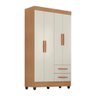 Roupeiro Lite 4 Portas 2 Gavetas Guarda-roupa Solteiro - Nature / Off White - 1