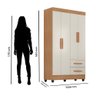 Roupeiro Lite 4 Portas 2 Gavetas Guarda-roupa Solteiro - Nature / Off White - 8