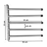 Porta-toalha Moderno de Parede Stem em Aço 5 Haste Dobrável - Prata - 2