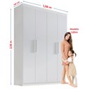 Ver mais imagens de Guarda-Roupa Infantil 04 Portas Frente em MDF Angel Branco