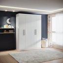 Ver imagem 1 de Guarda-Roupa Infantil 04 Portas Frente em MDF Angel Branco