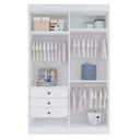 Ver imagem 3 de Guarda-Roupa Infantil 04 Portas Frente em MDF Angel Branco
