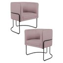 Ver imagem 1 de Kit 2 Poltronas Base Aço Betina B-305 Veludo Rosê