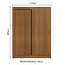 Ver imagem 3 de Guarda-Roupa Solteiro Madesa Dallas Plus 2 Portas de Correr 4 Gavetas Rustic Cor:Rustic