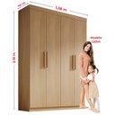 Ver mais imagens de Guarda-Roupa Infantil 04 Portas Frente em MDF Angel Marrom/Cinamomo