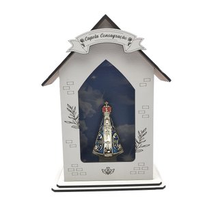 Capela Capelinha Consagração Nossa Senhora Aparecida MDF 22 cm FORNECEDOR 14 3600