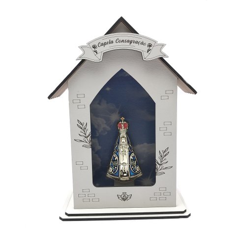 Capela Capelinha Consagração Nossa Senhora Aparecida MDF 22 cm FORNECEDOR 14 3600