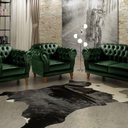 Ver imagem 1 de Conjunto Sofá Chesterfield Lugares 2 Poltronas Dom Pedro Verde