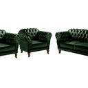 Ver imagem 2 de Conjunto Sofá Chesterfield Lugares 2 Poltronas Dom Pedro Verde