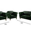 Ver imagem 3 de Conjunto Sofá Chesterfield Lugares 2 Poltronas Dom Pedro Verde