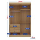 Ver imagem 6 de Guarda-Roupa Infantil 04 Portas Frente em MDF Angel Marrom/Cinamomo/Off White