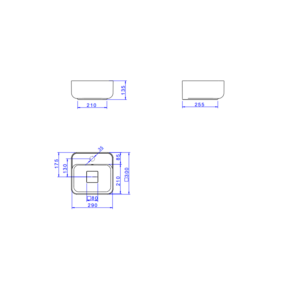 Cuba Qaudrada de Apoio com Mesa 30cm Ebano Fosco - Deca Deca Loucas - 2