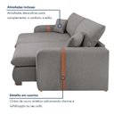Ver mais imagens de Sofá Cama Retrátil e Reclinável 3 Lugares Linho Cinza França 210cm Yescasa