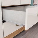 Ver imagem 5 de Guarda Roupa Solteiro Açaí 3 Portas de Bater 2 Gavetas MDP Cinamomo-Off White Móveis Henn 91cm