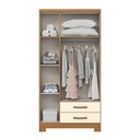 Ver imagem 7 de Guarda Roupa Solteiro Açaí 3 Portas de Bater 2 Gavetas MDP Cinamomo-Off White Móveis Henn 91cm