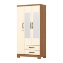 Ver imagem 2 de Guarda Roupa Solteiro Açaí 3 Portas de Bater 2 Gavetas MDP Cinamomo-Off White Móveis Henn 91cm