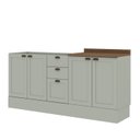 Ver imagem 3 de Cozinha Compacta 2 Peças com Tampo para Cooktop 100% Mdf com Rodapé