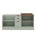Ver imagem 2 de Cozinha Compacta Modulada 2 Peças com Tampo para Cooktop 100% MDF com Rodapé Verde/Mint/Ébano