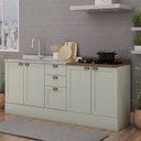 Ver imagem 1 de Cozinha Compacta 2 Peças com Tampo para Cooktop 100% Mdf com Rodapé