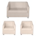 Ver imagem 1 de Kit Poltrona Namoradeira 2 Poltronas Decorativa 68 cm Tilla: Bege
